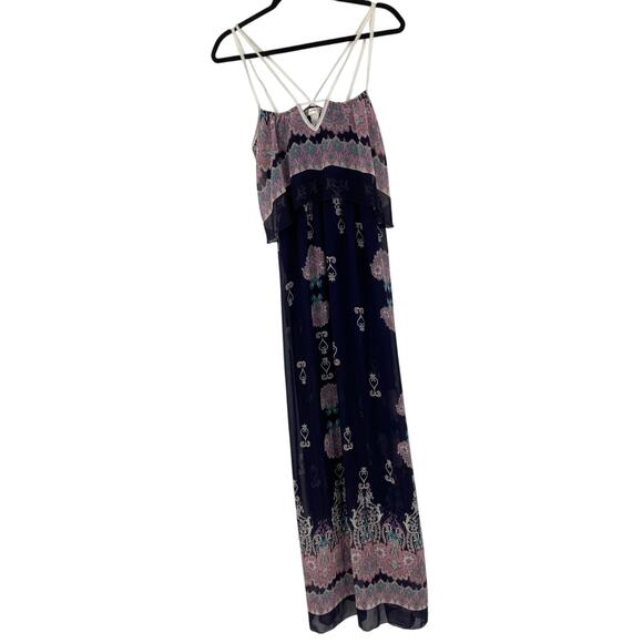 A'gaci Dresses & Skirts - Agaci Boho Strappy Navy Maxi Dress Vacation Beach Women’s Medium